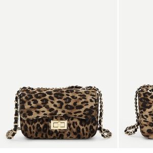 Leopard chain purse